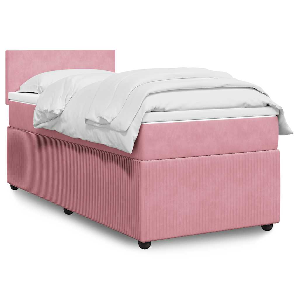 Box spring krevet s madracem ružičasti 100x200 cm baršunasti