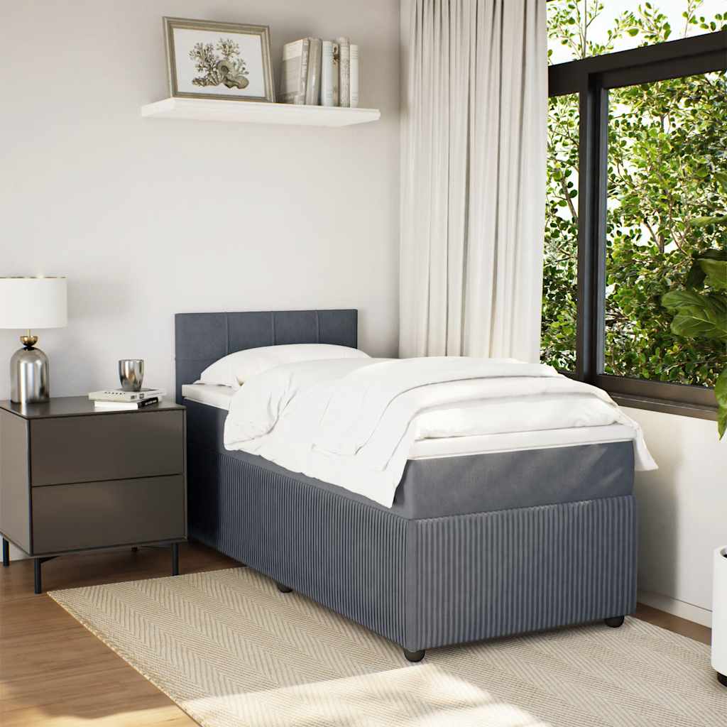 Box spring krevet s madracem tamnosivi 100x200 cm baršunasti