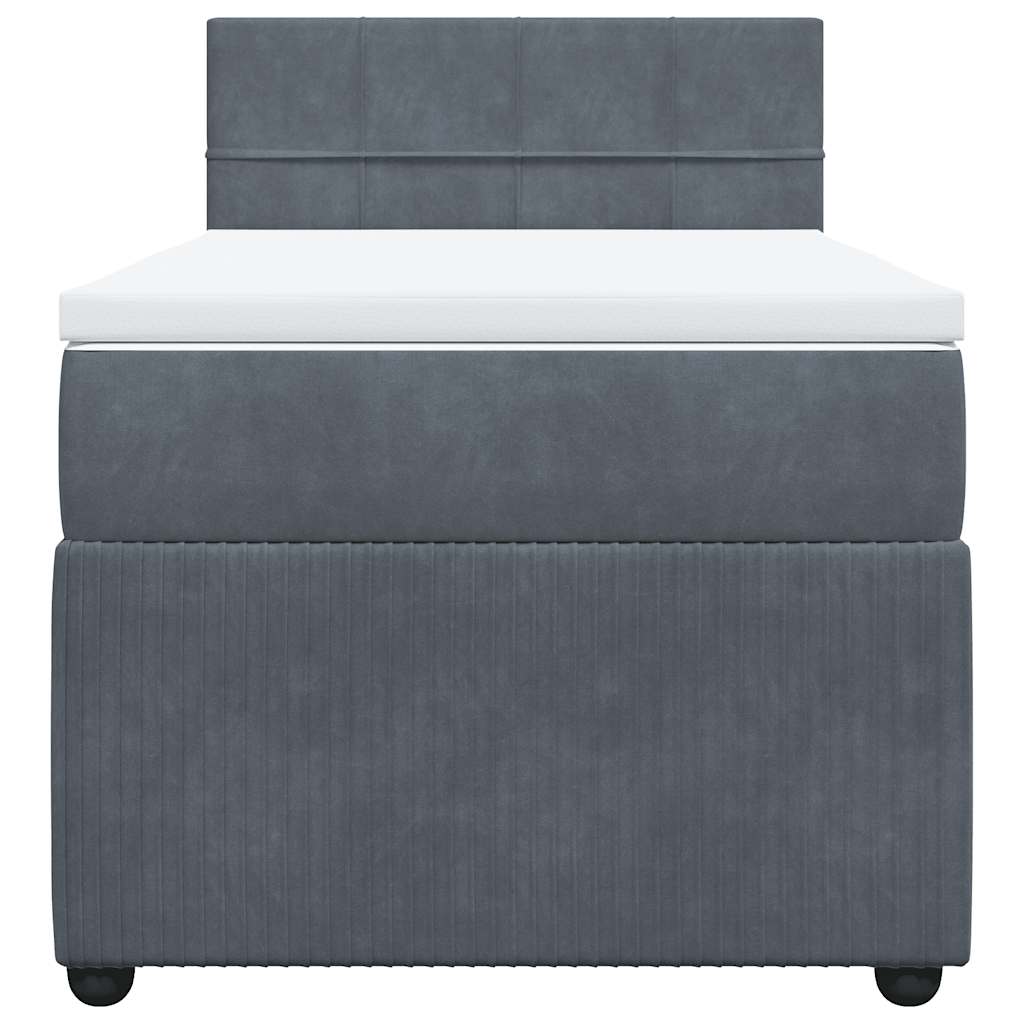 Box spring krevet s madracem tamnosivi 100x200 cm baršunasti