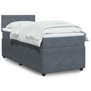 Box spring krevet s madracem tamnosivi 100x200 cm baršunasti