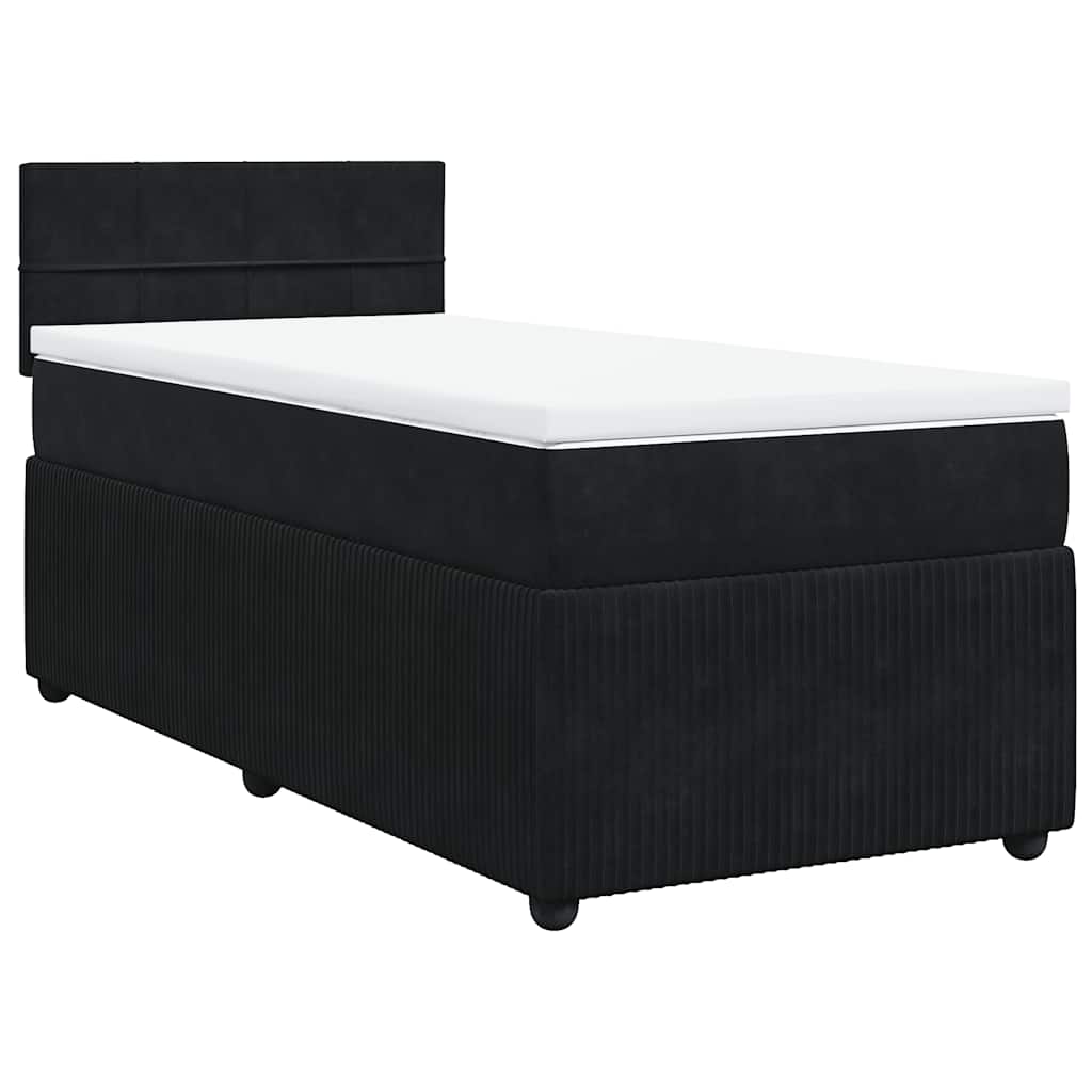 Box spring krevet s madracem crni 100x200 cm baršunasti