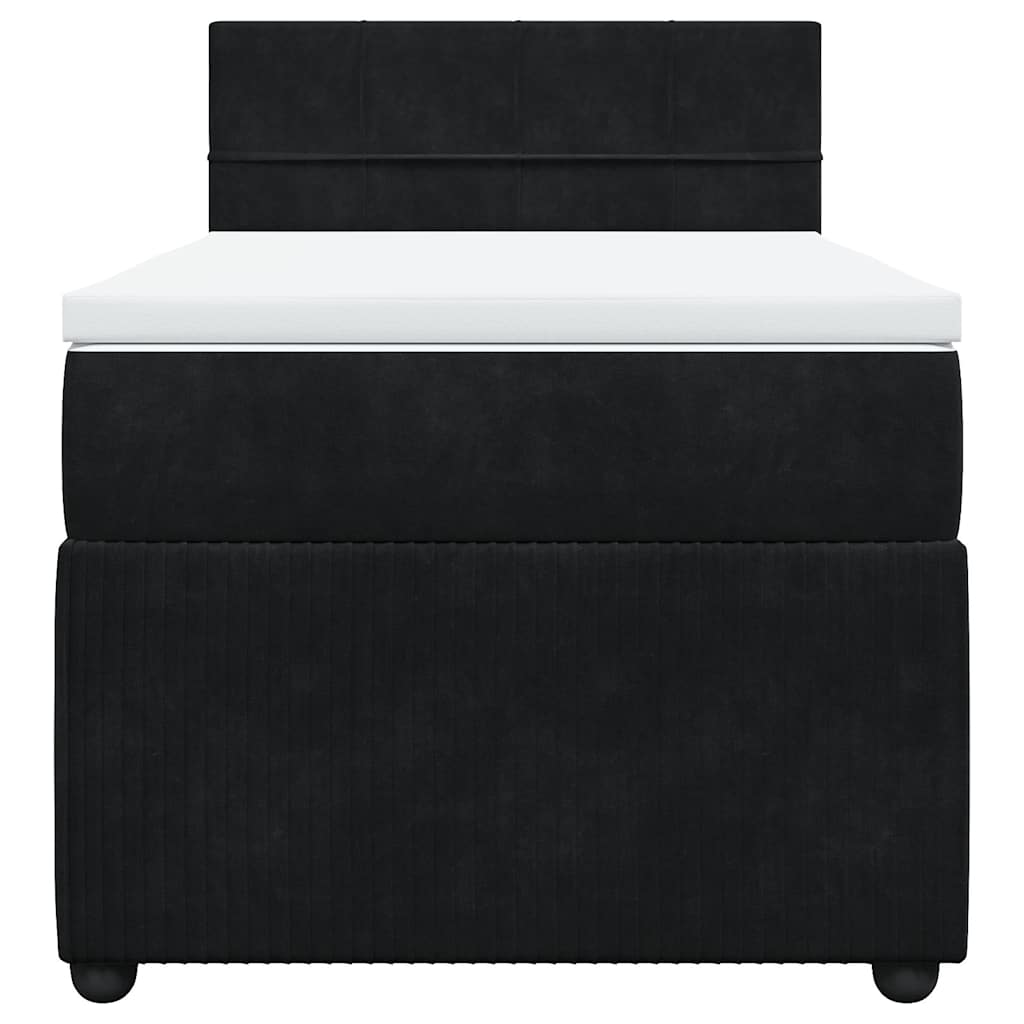 Box spring krevet s madracem crni 100x200 cm baršunasti