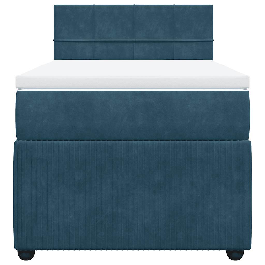 Box spring krevet s madracem plavi 100x200 cm baršunasti