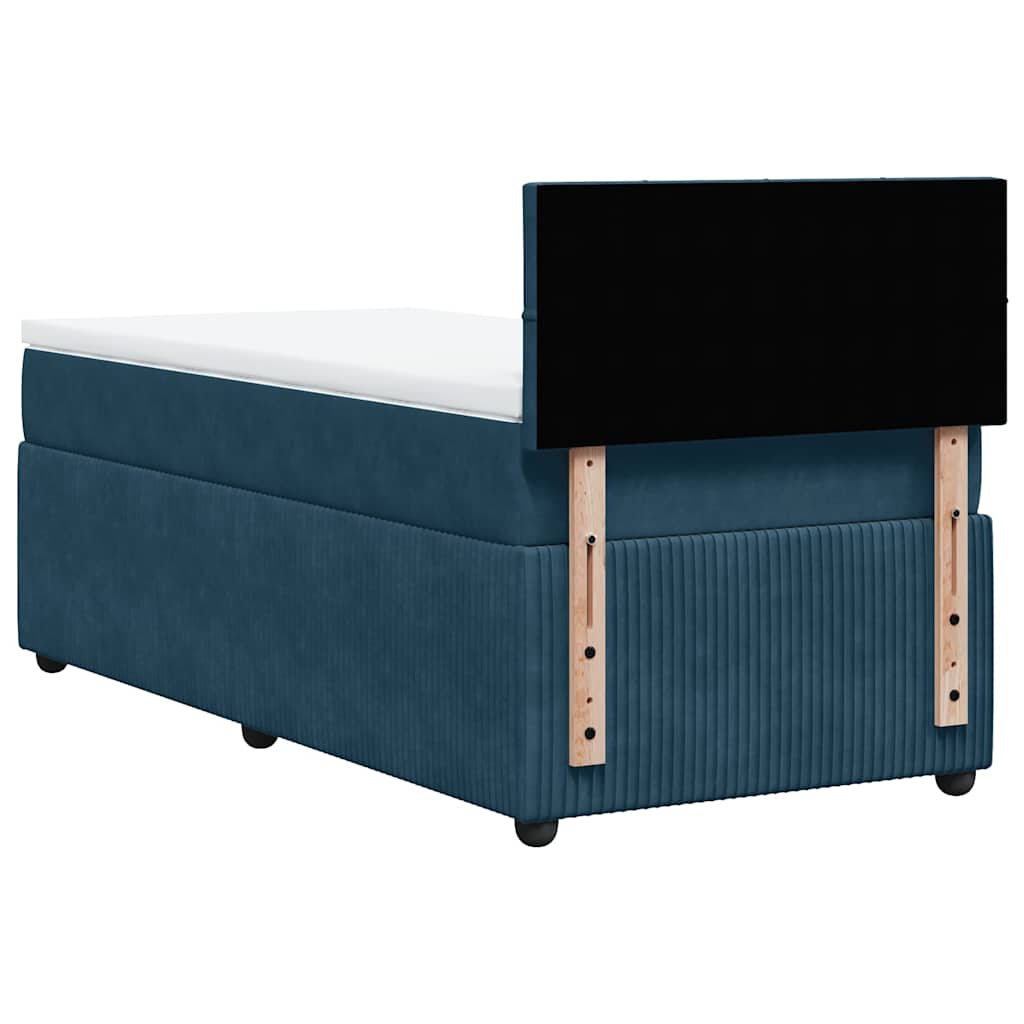 Box spring krevet s madracem plavi 100x200 cm baršunasti