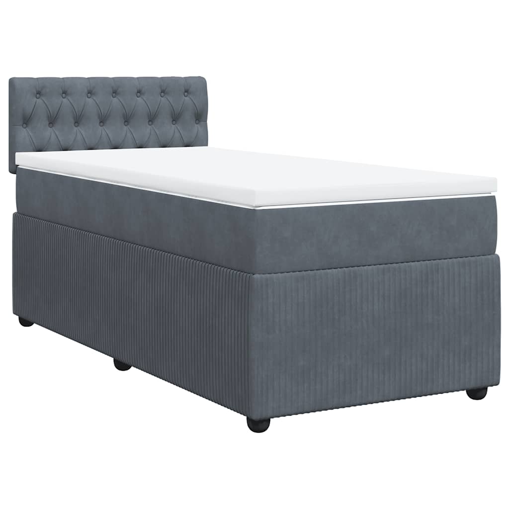 Box spring krevet s madracem tamnosivi 100x200 cm baršunasti