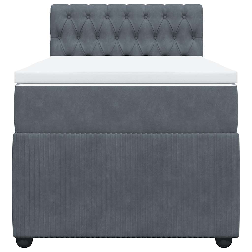 Box spring krevet s madracem tamnosivi 100x200 cm baršunasti