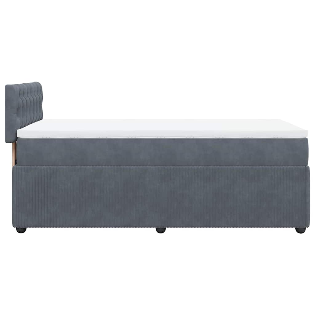 Box spring krevet s madracem tamnosivi 100x200 cm baršunasti