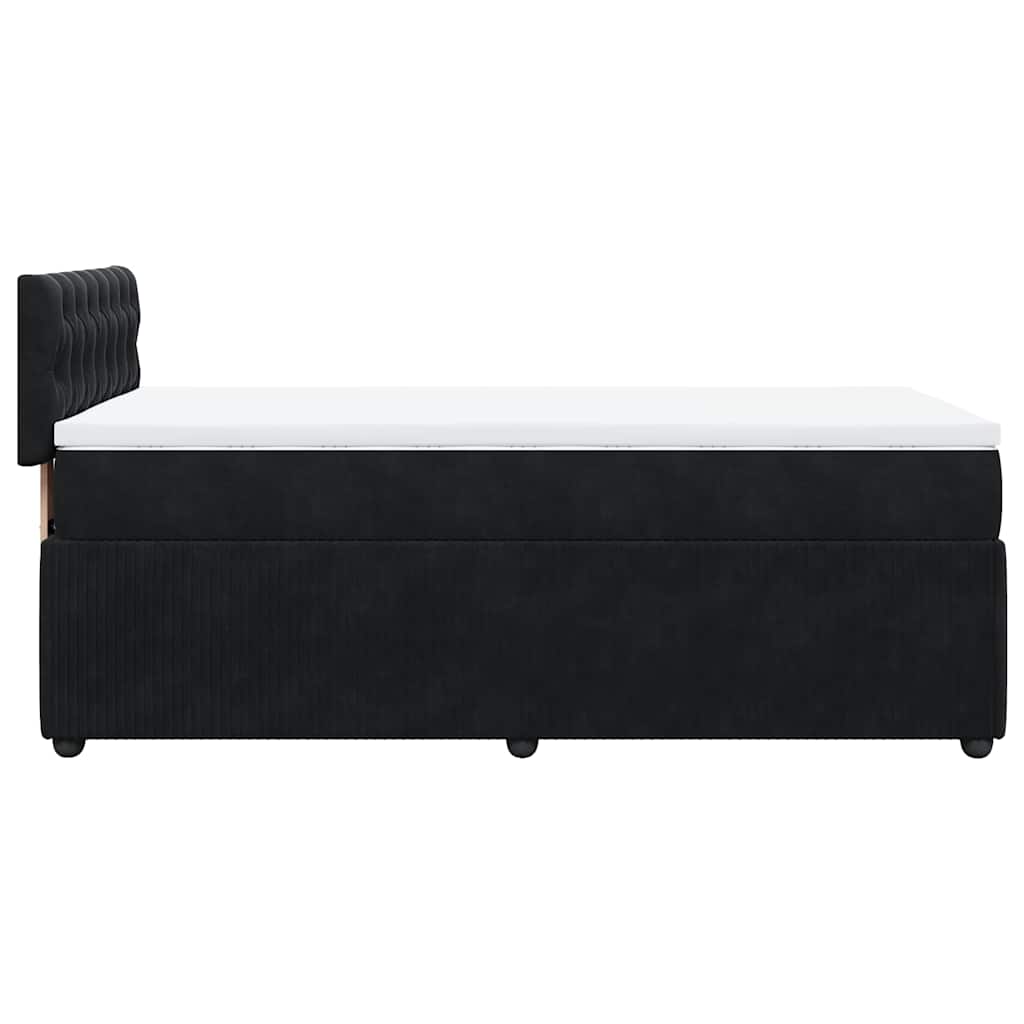 Box spring krevet s madracem crni 100x200 cm baršunasti