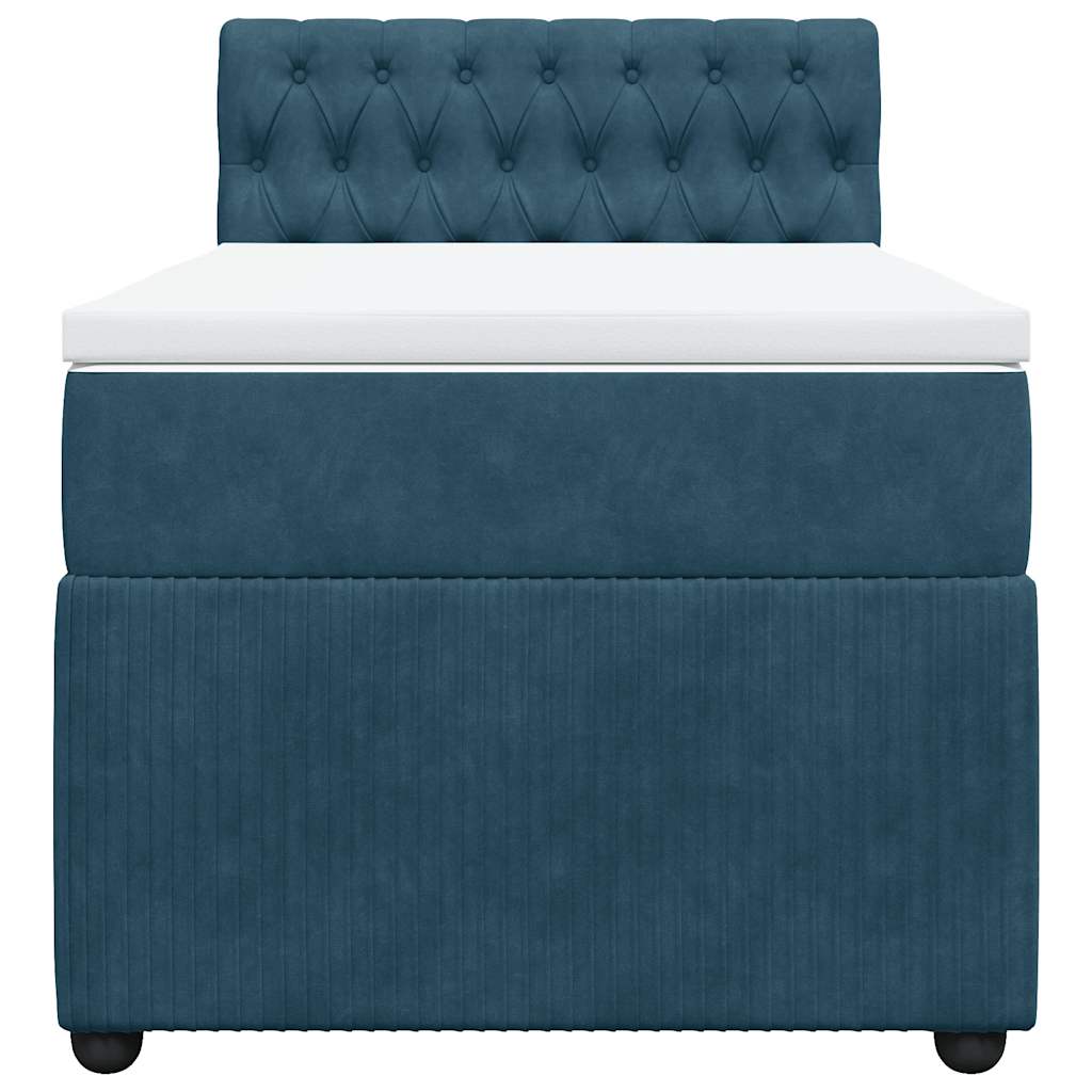 Box spring krevet s madracem plavi 100x200 cm baršunasti