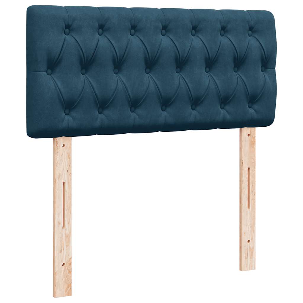 Box spring krevet s madracem plavi 100x200 cm baršunasti