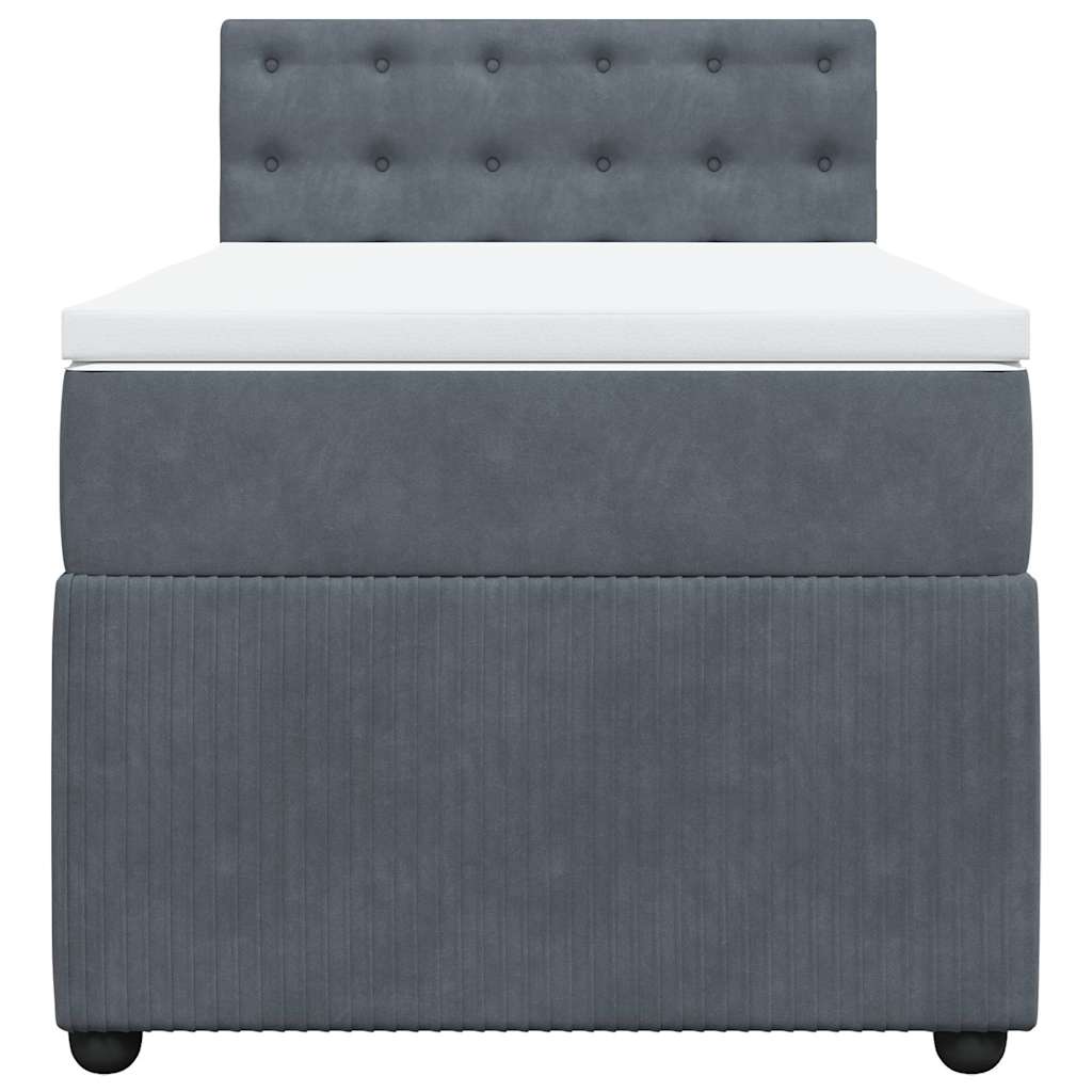 Box spring krevet s madracem tamnosivi 100x200 cm baršunasti
