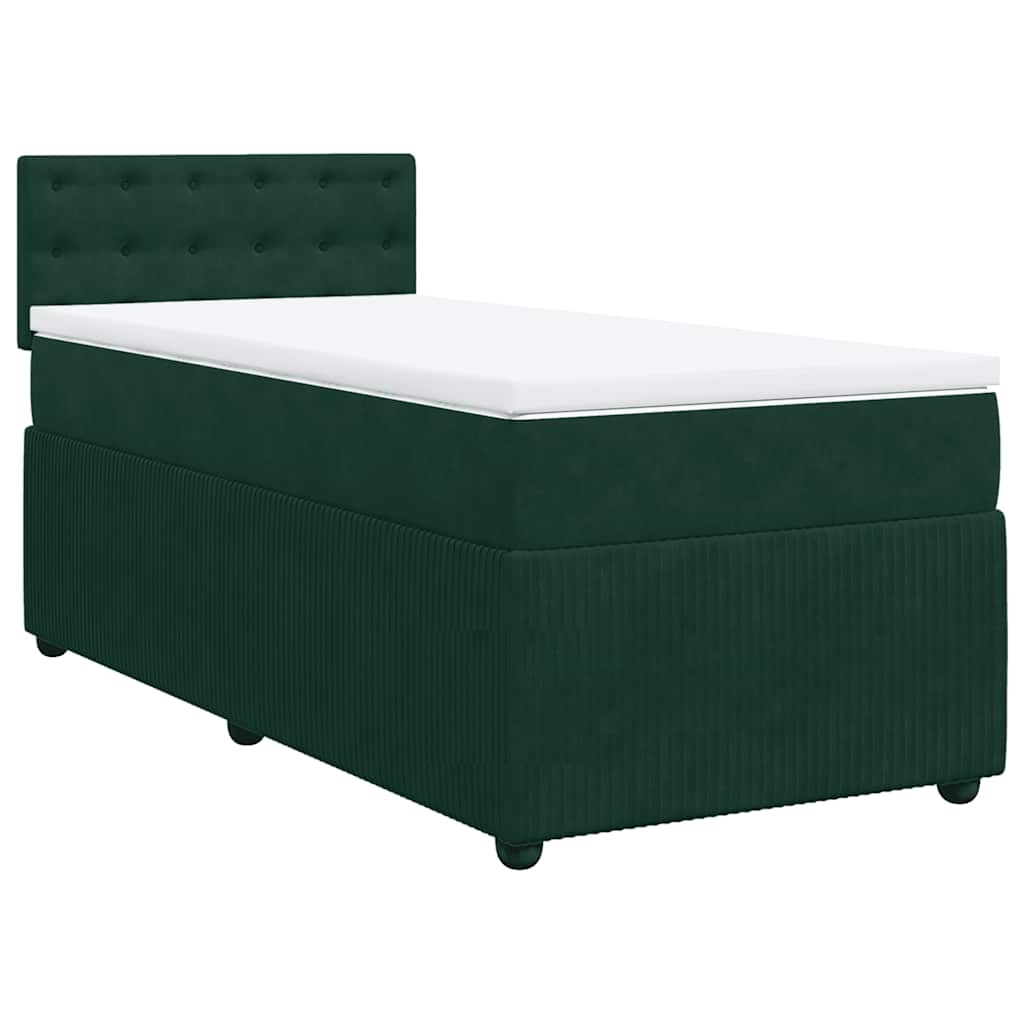 Box spring krevet s madracem tamnozeleni 100x200 cm baršunasti