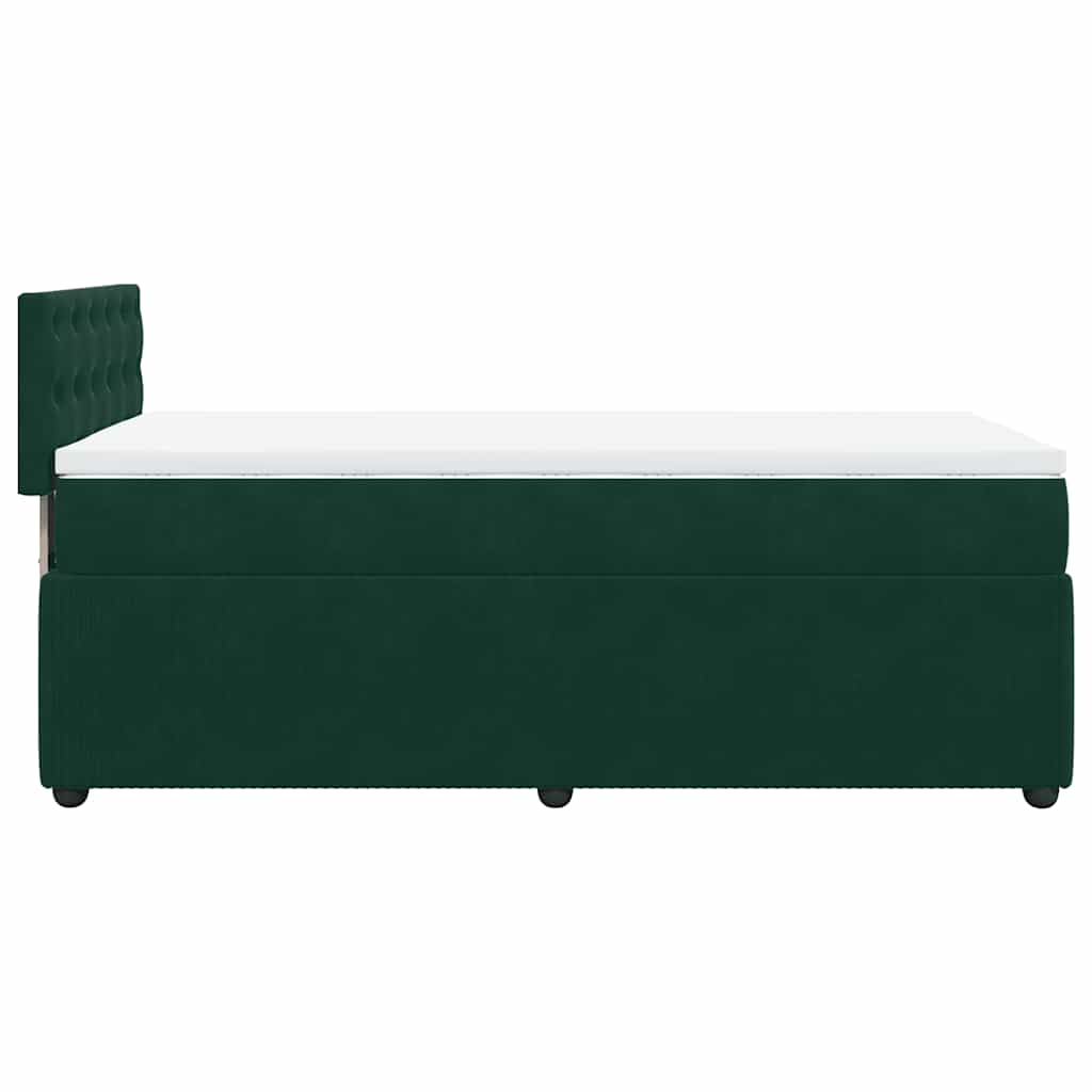 Box spring krevet s madracem tamnozeleni 100x200 cm baršunasti