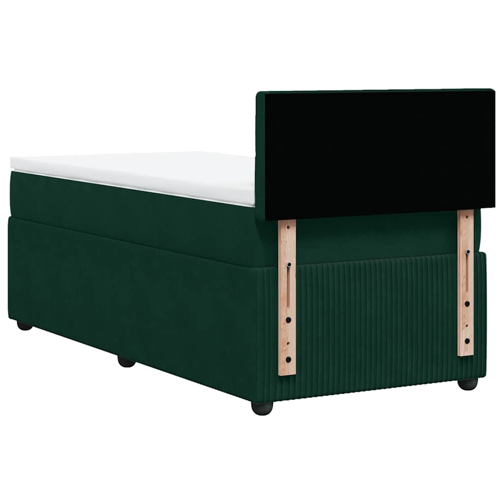 Box spring krevet s madracem tamnozeleni 100x200 cm baršunasti