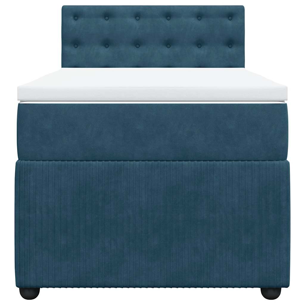 Box spring krevet s madracem plavi 100x200 cm baršunasti