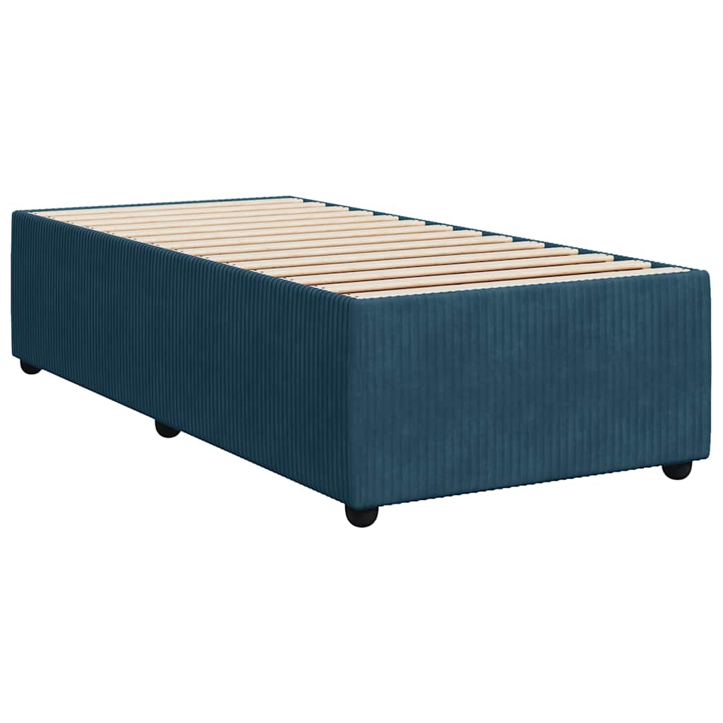 Box spring krevet s madracem plavi 100x200 cm baršunasti