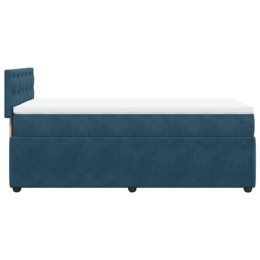 Box spring krevet s madracem plavi 100x200 cm baršunasti