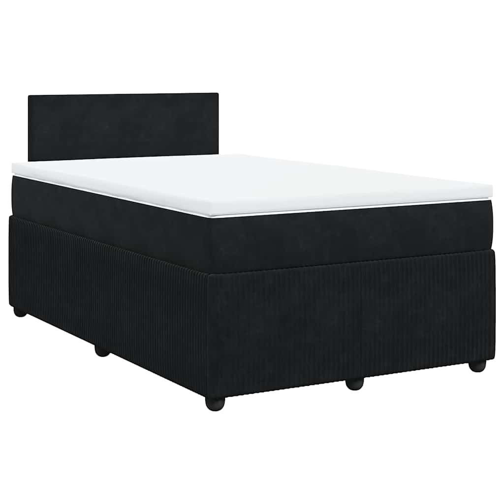 Krevet box spring s madracem crni 120 x 190 cm baršunasti
