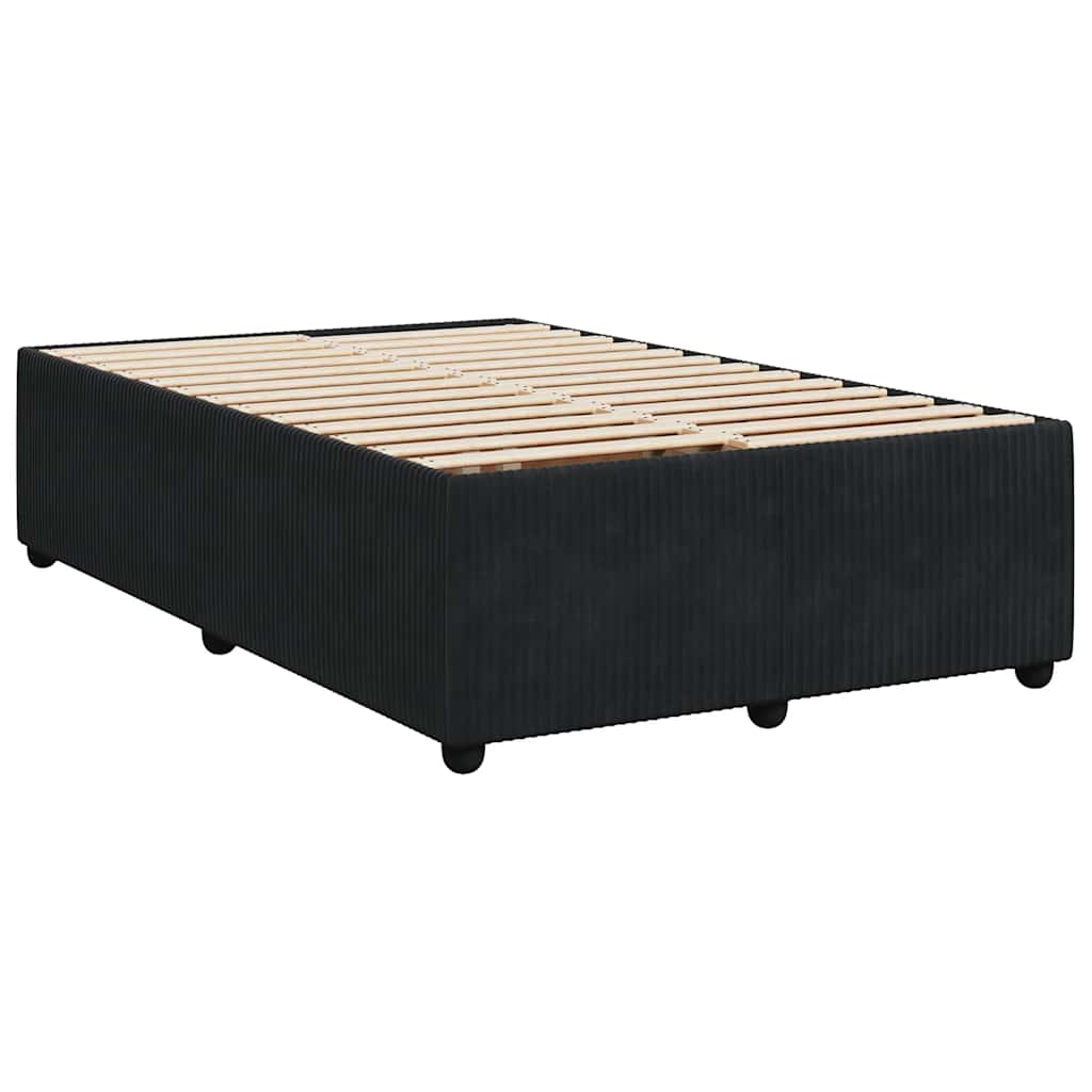 Krevet box spring s madracem crni 120 x 190 cm baršunasti