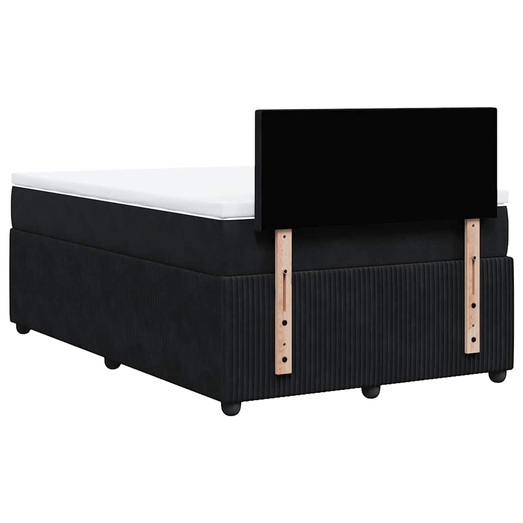 Krevet box spring s madracem crni 120 x 190 cm baršunasti