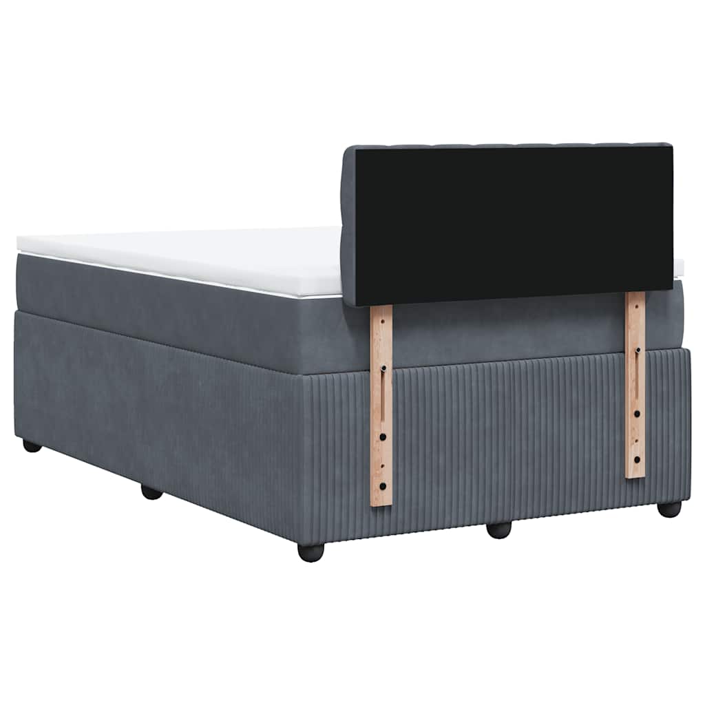 Krevet box spring s madracem tamnosivi 120 x 190 cm baršun