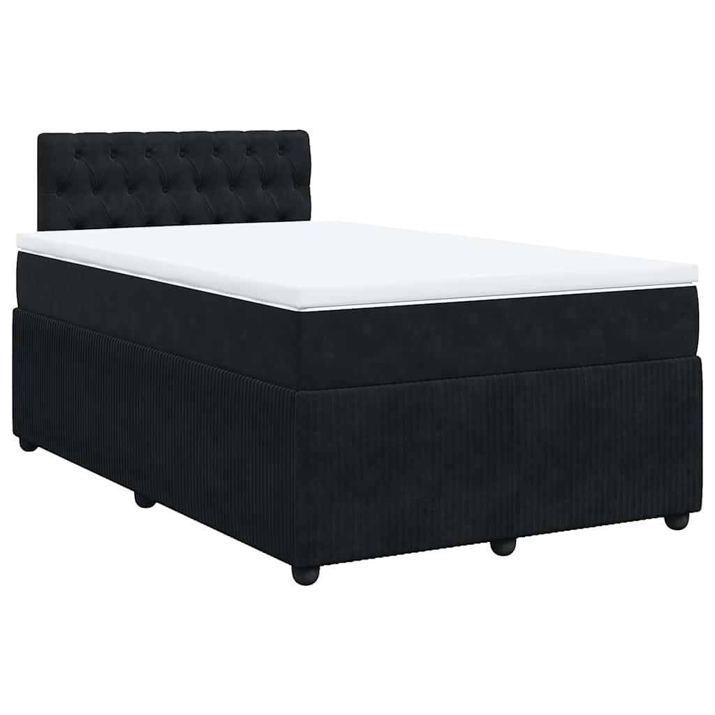 Krevet box spring s madracem crni 120 x 190 cm baršunasti