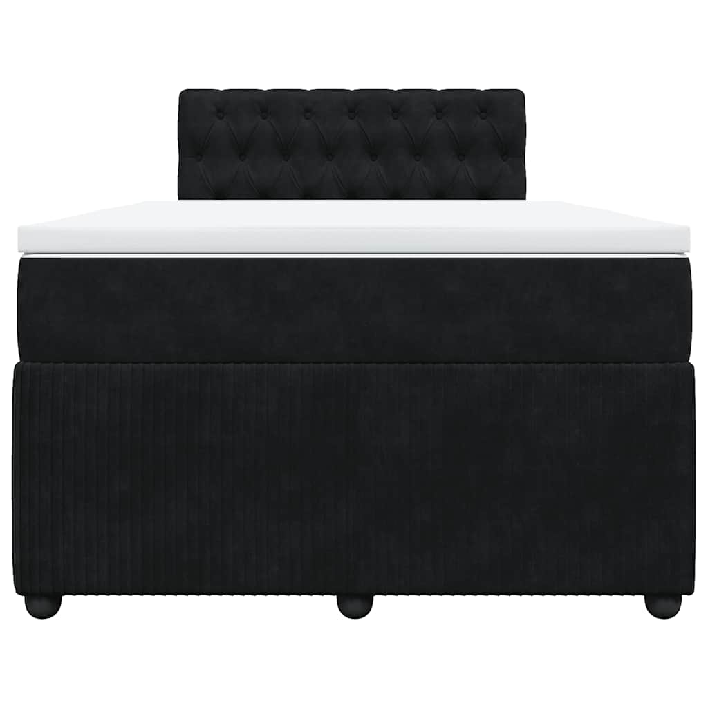 Krevet box spring s madracem crni 120 x 190 cm baršunasti