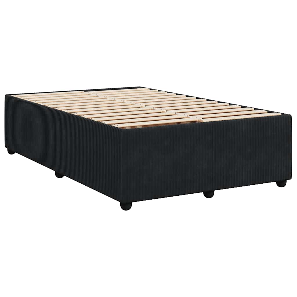 Krevet box spring s madracem crni 120 x 190 cm baršunasti