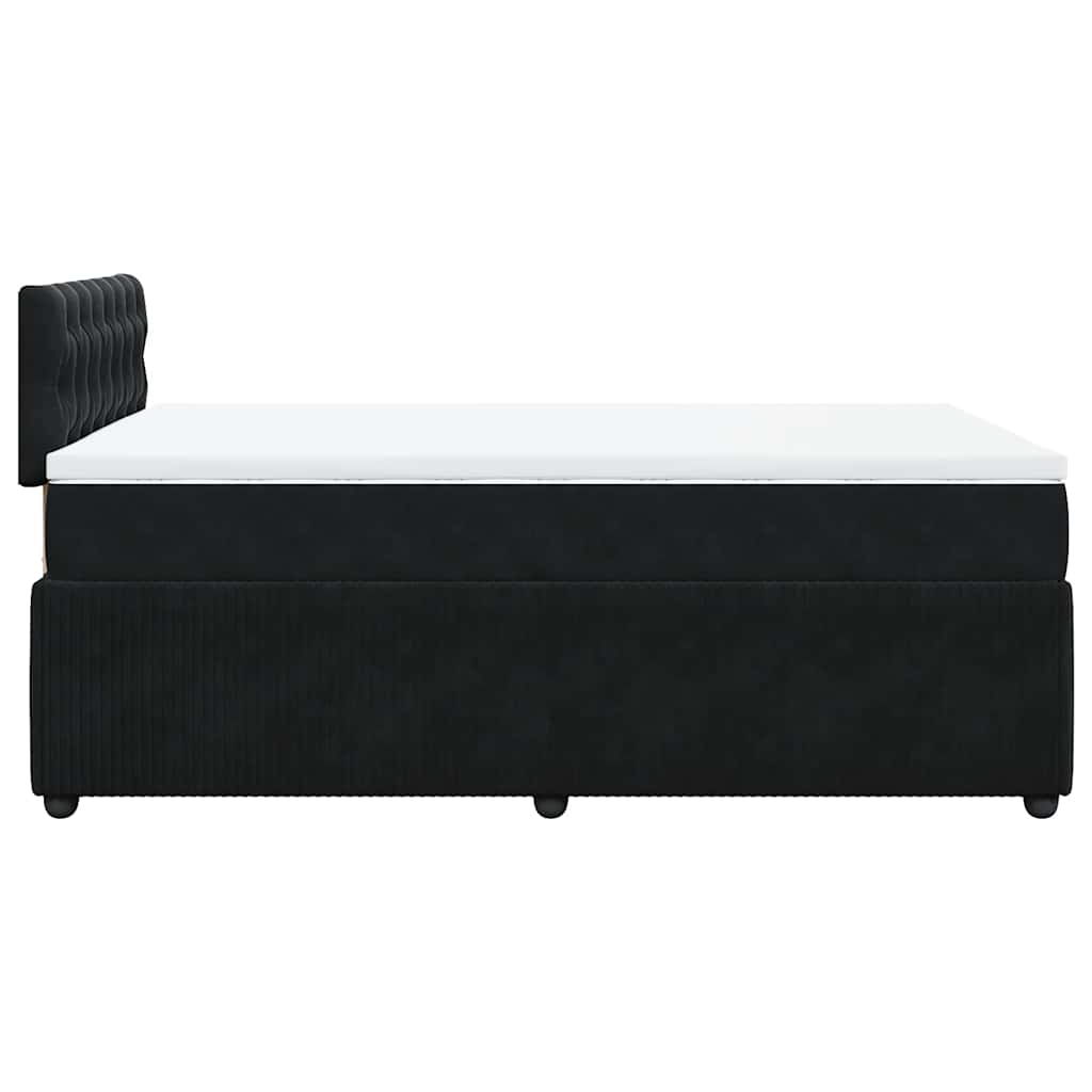 Krevet box spring s madracem crni 120 x 190 cm baršunasti