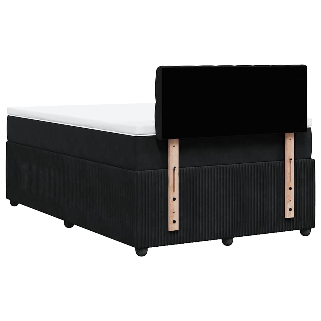 Krevet box spring s madracem crni 120 x 190 cm baršunasti
