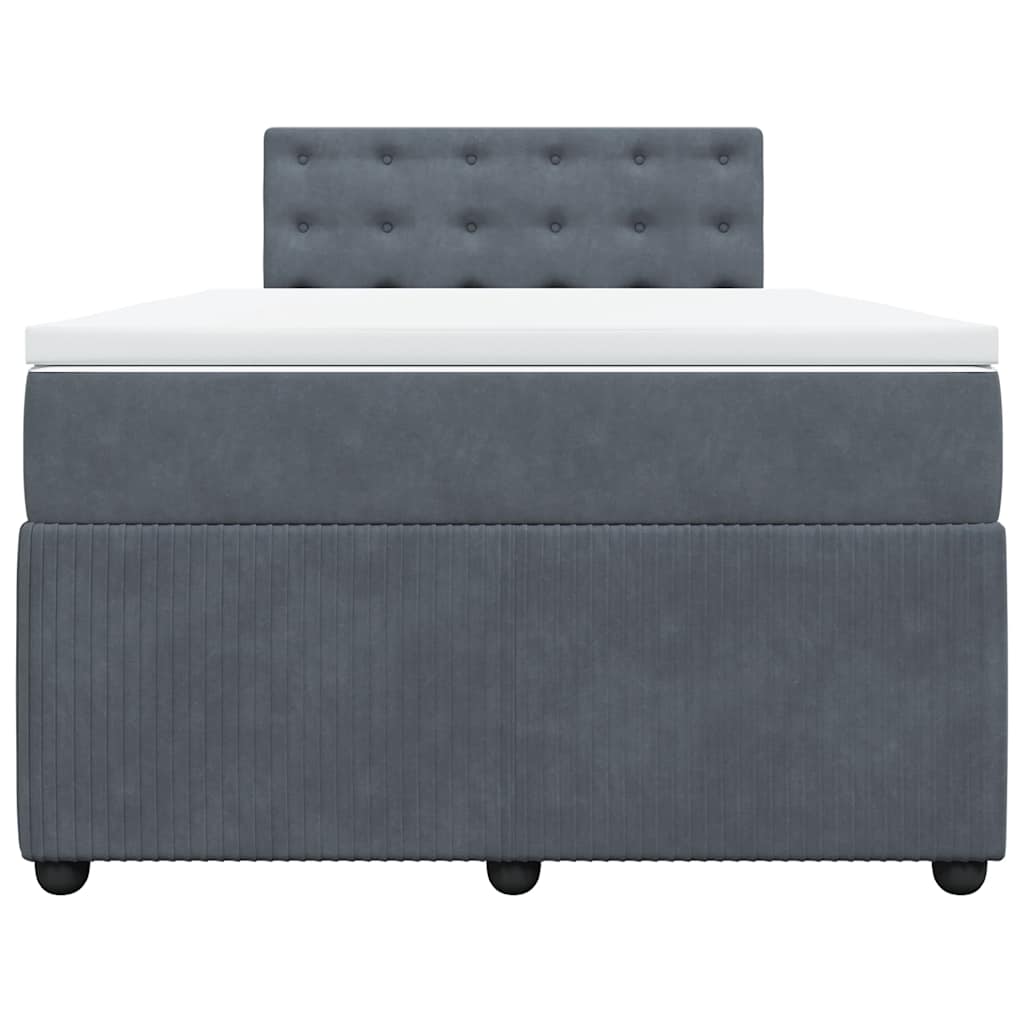 Krevet box spring s madracem tamnosivi 120 x 190 cm baršun
