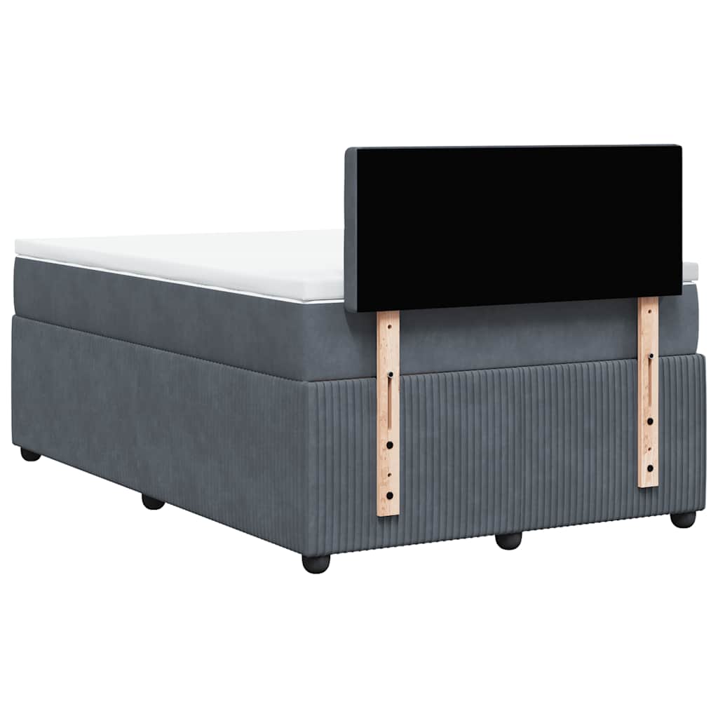 Krevet box spring s madracem tamnosivi 120 x 190 cm baršun