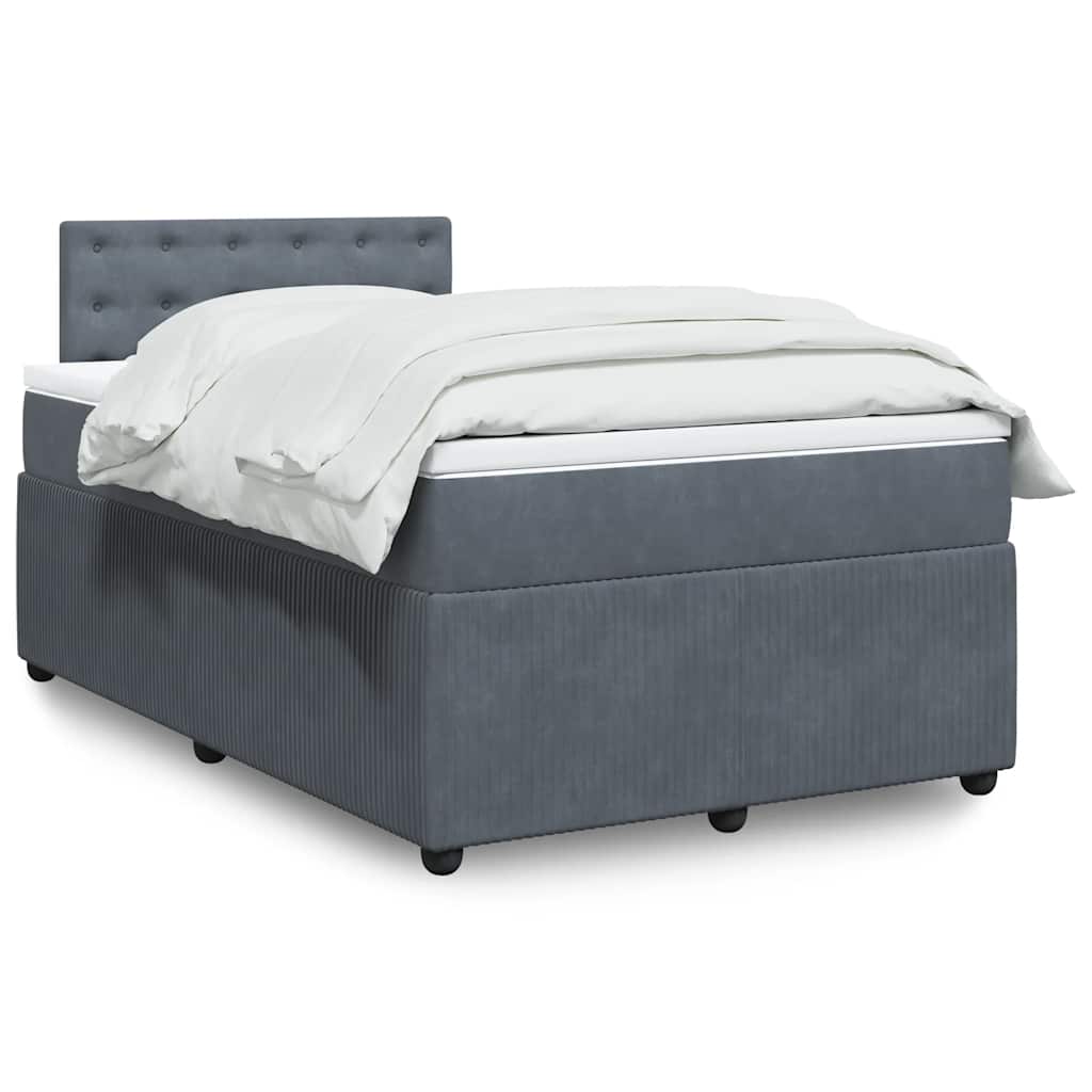 Krevet box spring s madracem tamnosivi 120 x 190 cm baršun