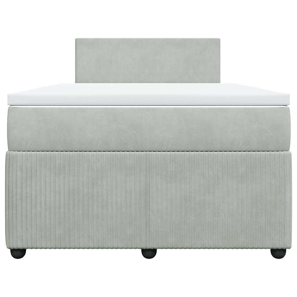 Box spring krevet s madracem svjetlosivi 120x200 cm baršunasti