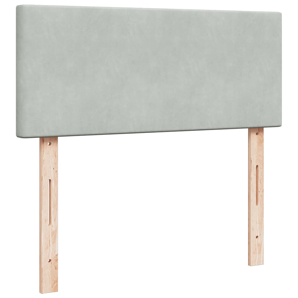 Box spring krevet s madracem svjetlosivi 120x200 cm baršunasti