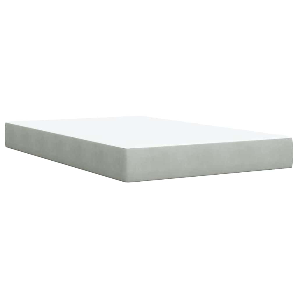 Box spring krevet s madracem svjetlosivi 120x200 cm baršunasti