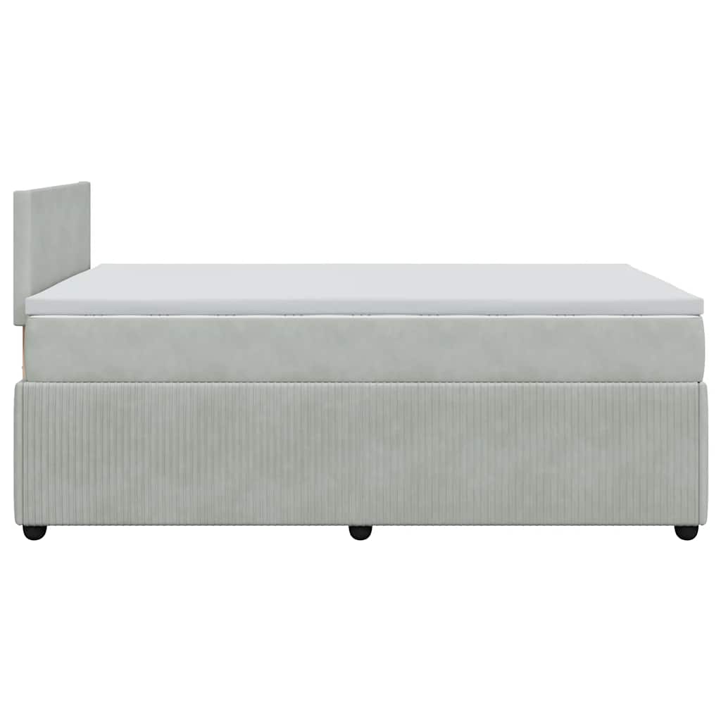 Box spring krevet s madracem svjetlosivi 120x200 cm baršunasti