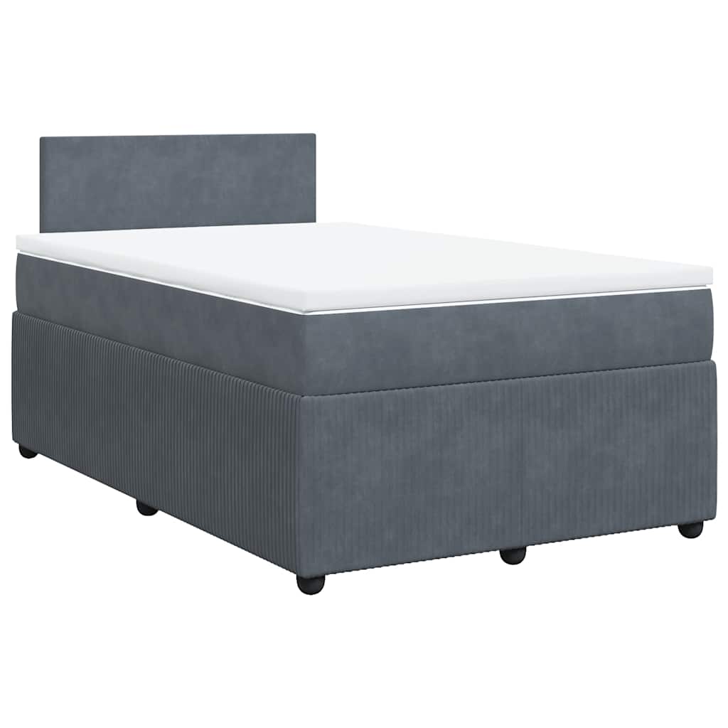 Box spring krevet s madracem tamnosivi 120 x 200 cm baršunasti