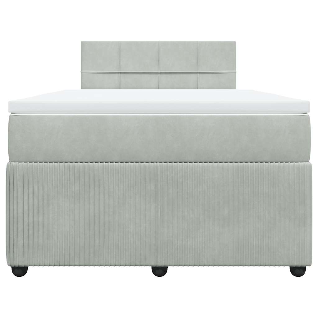 Box spring krevet s madracem svjetlosivi 120x200 cm baršunasti