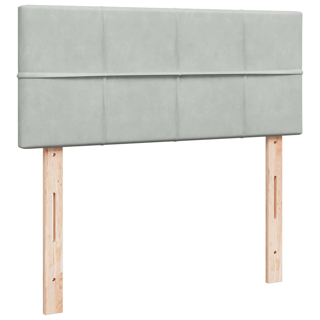 Box spring krevet s madracem svjetlosivi 120x200 cm baršunasti