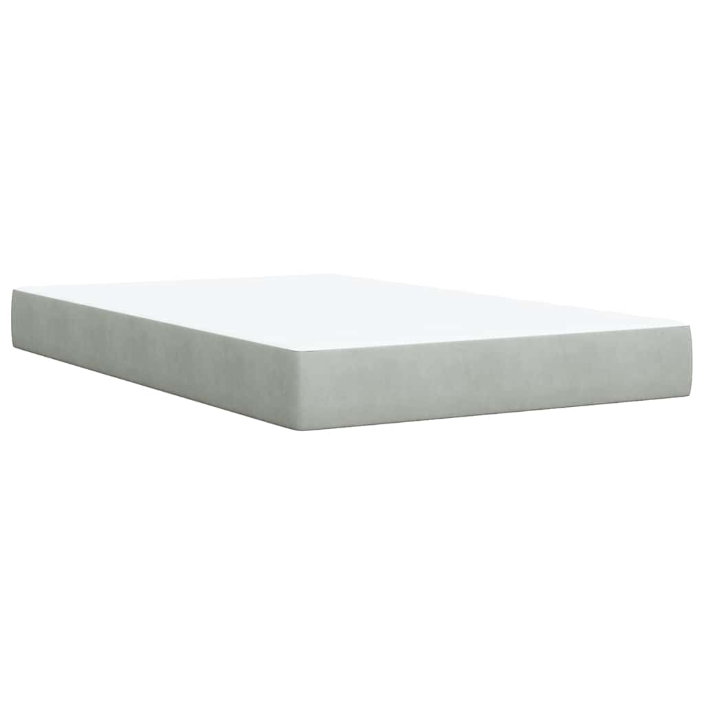 Box spring krevet s madracem svjetlosivi 120x200 cm baršunasti
