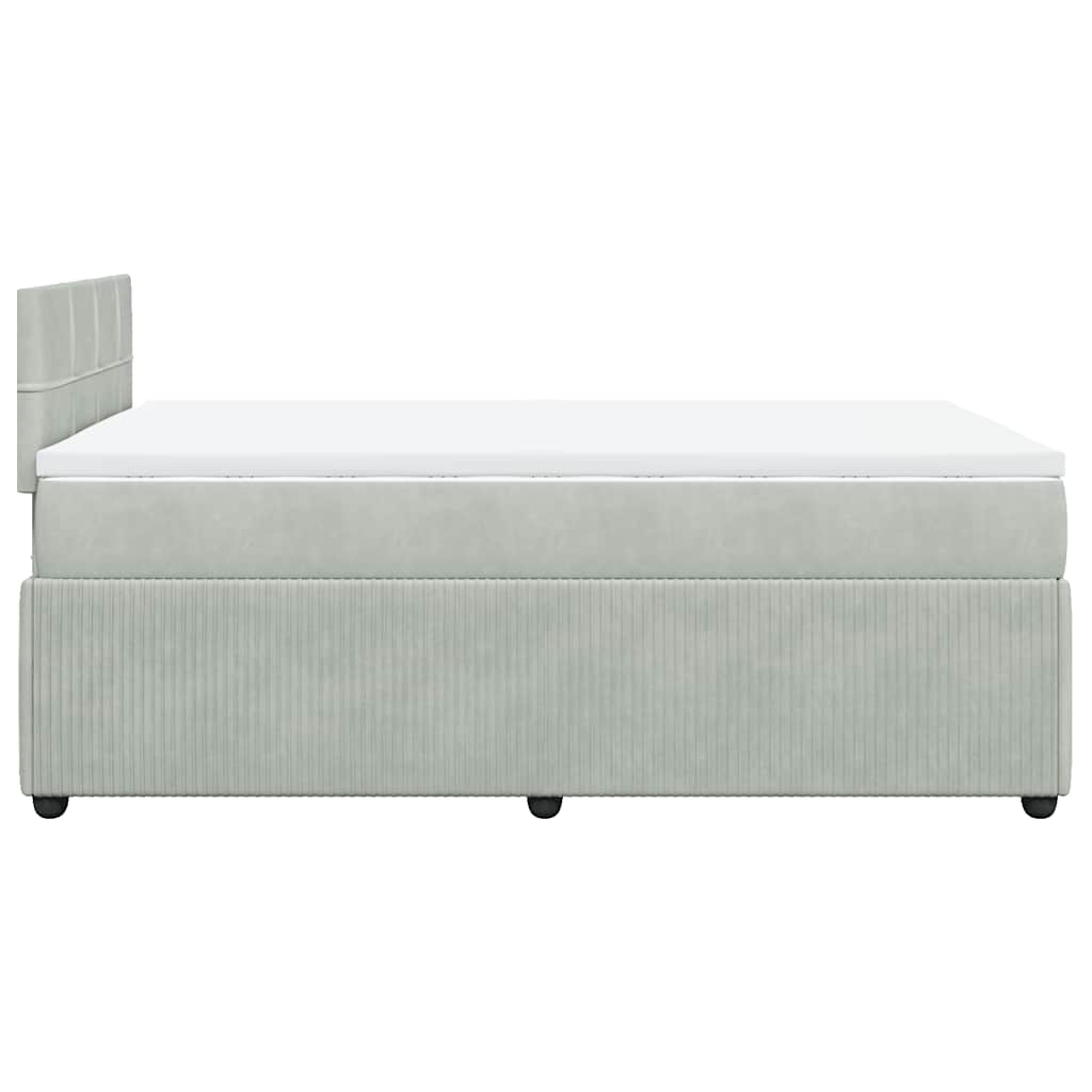 Box spring krevet s madracem svjetlosivi 120x200 cm baršunasti
