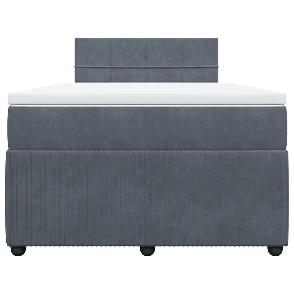 Box spring krevet s madracem tamnosivi 120 x 200 cm baršunasti
