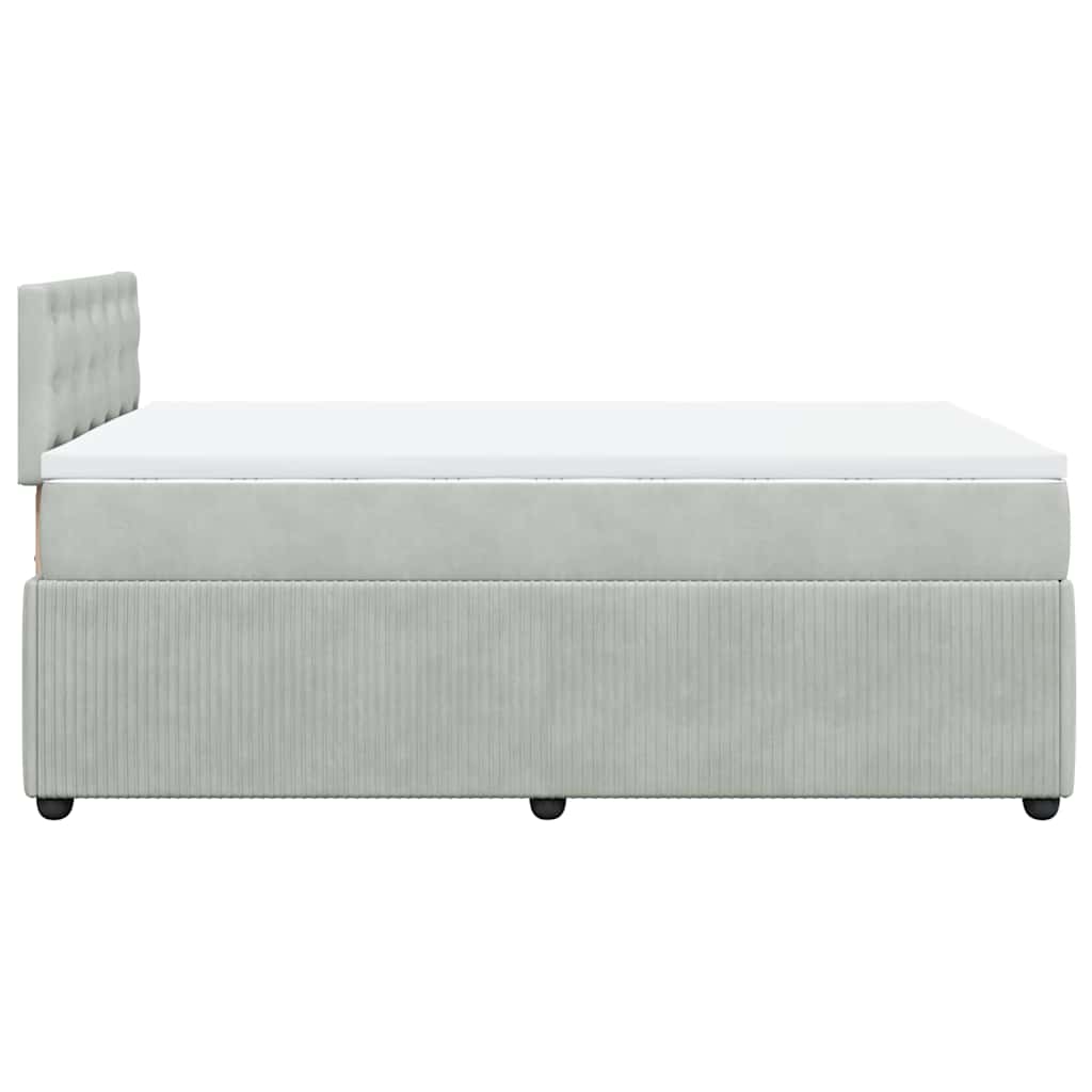 Box spring krevet s madracem svjetlosivi 120x200 cm baršunasti