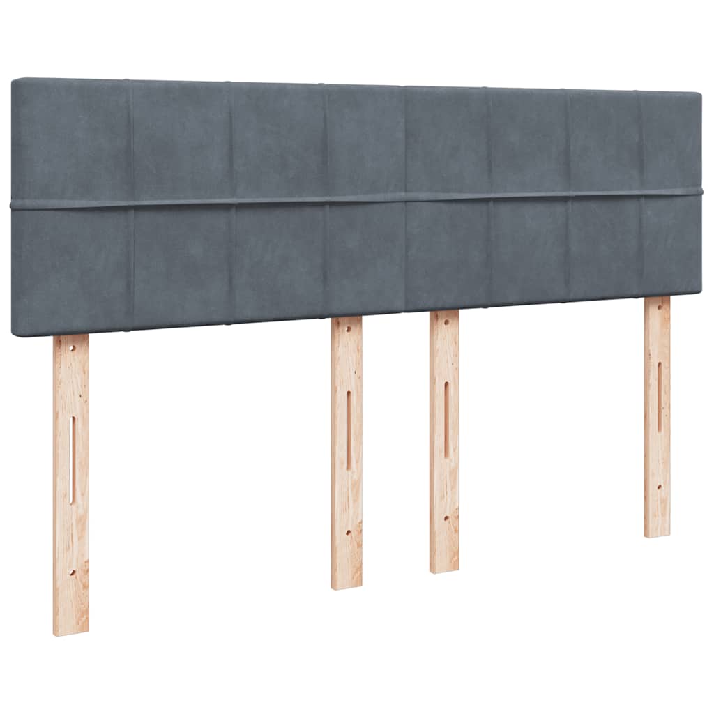 Krevet s oprugama i madracem tamnosivi 140x190 cm baršunasti