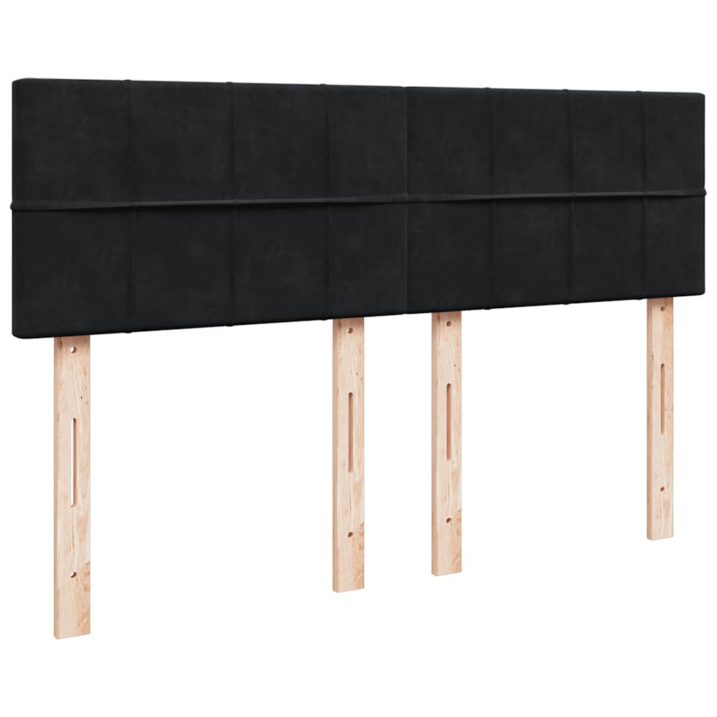 Krevet s oprugama i madracem crni 140 x 190 cm baršunasti