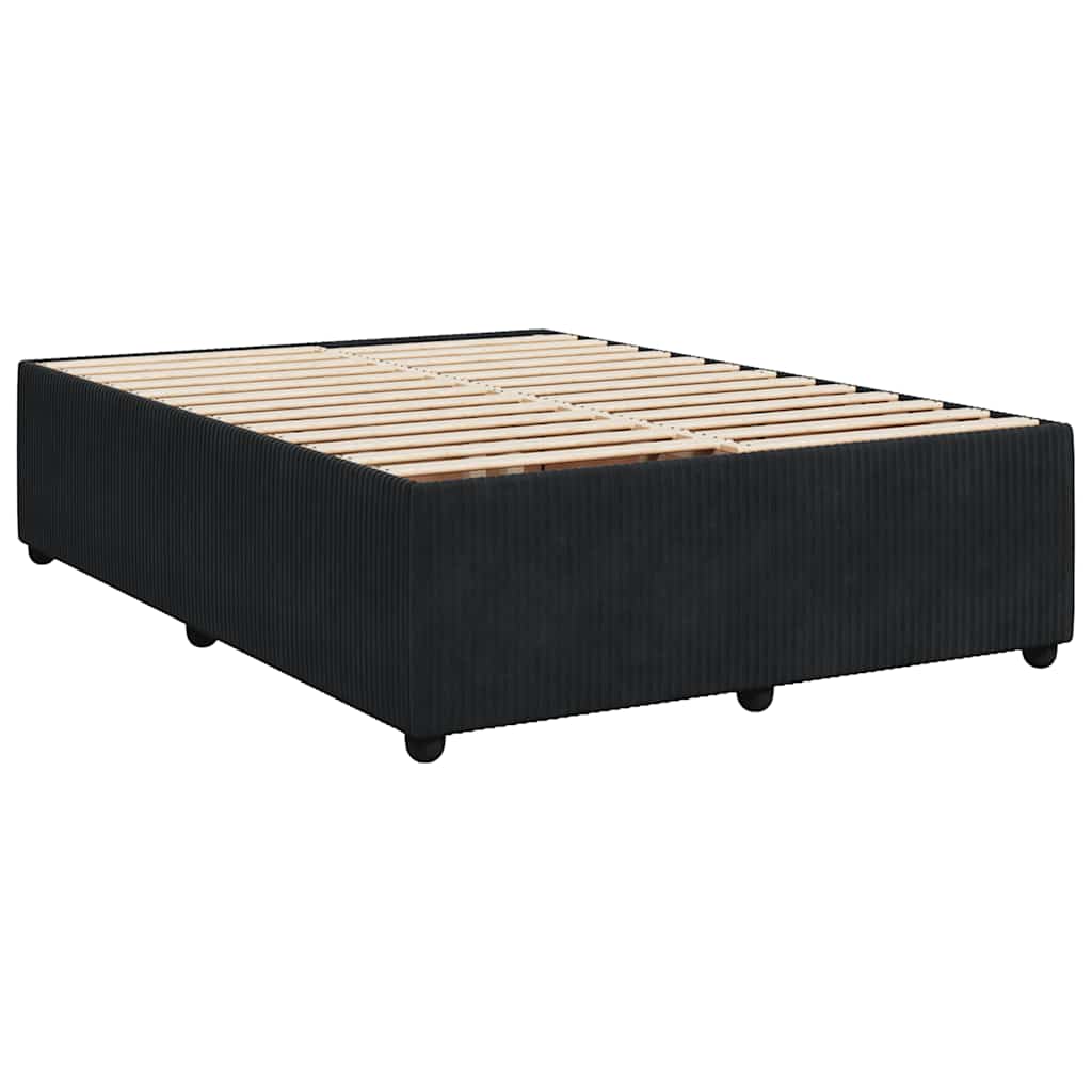 Krevet s oprugama i madracem crni 140 x 190 cm baršunasti