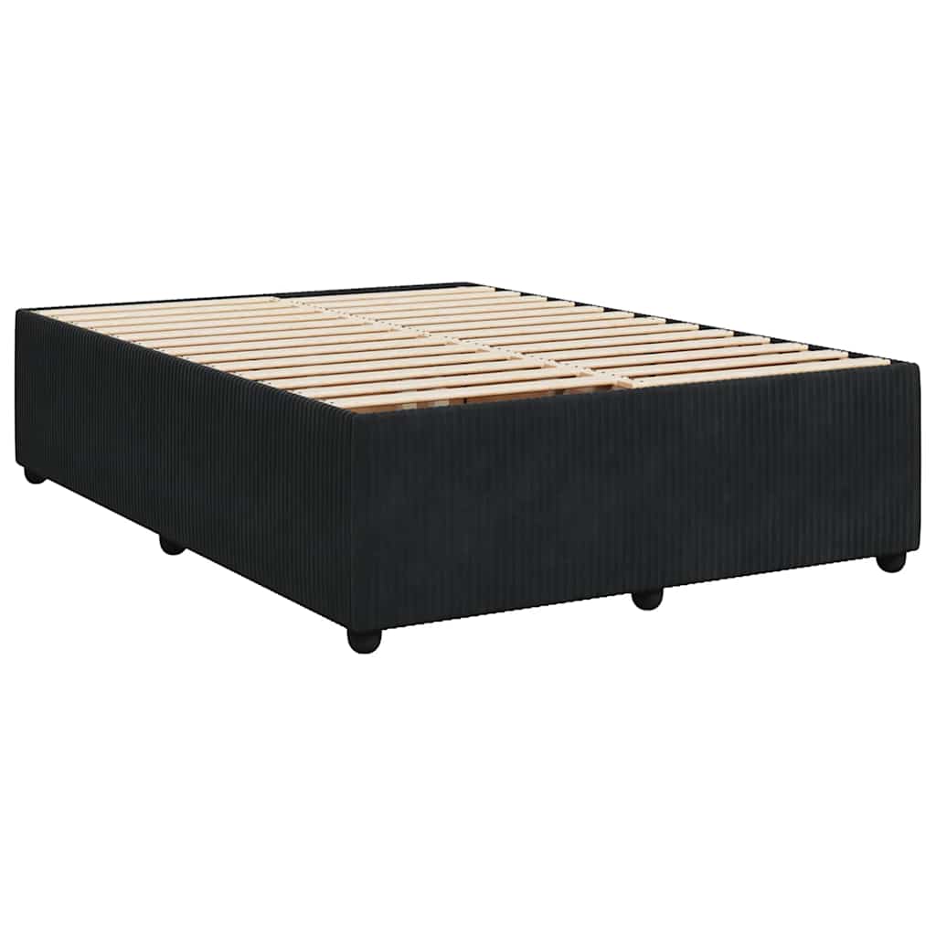 Krevet s oprugama i madracem crni 160x200 cm baršunasti