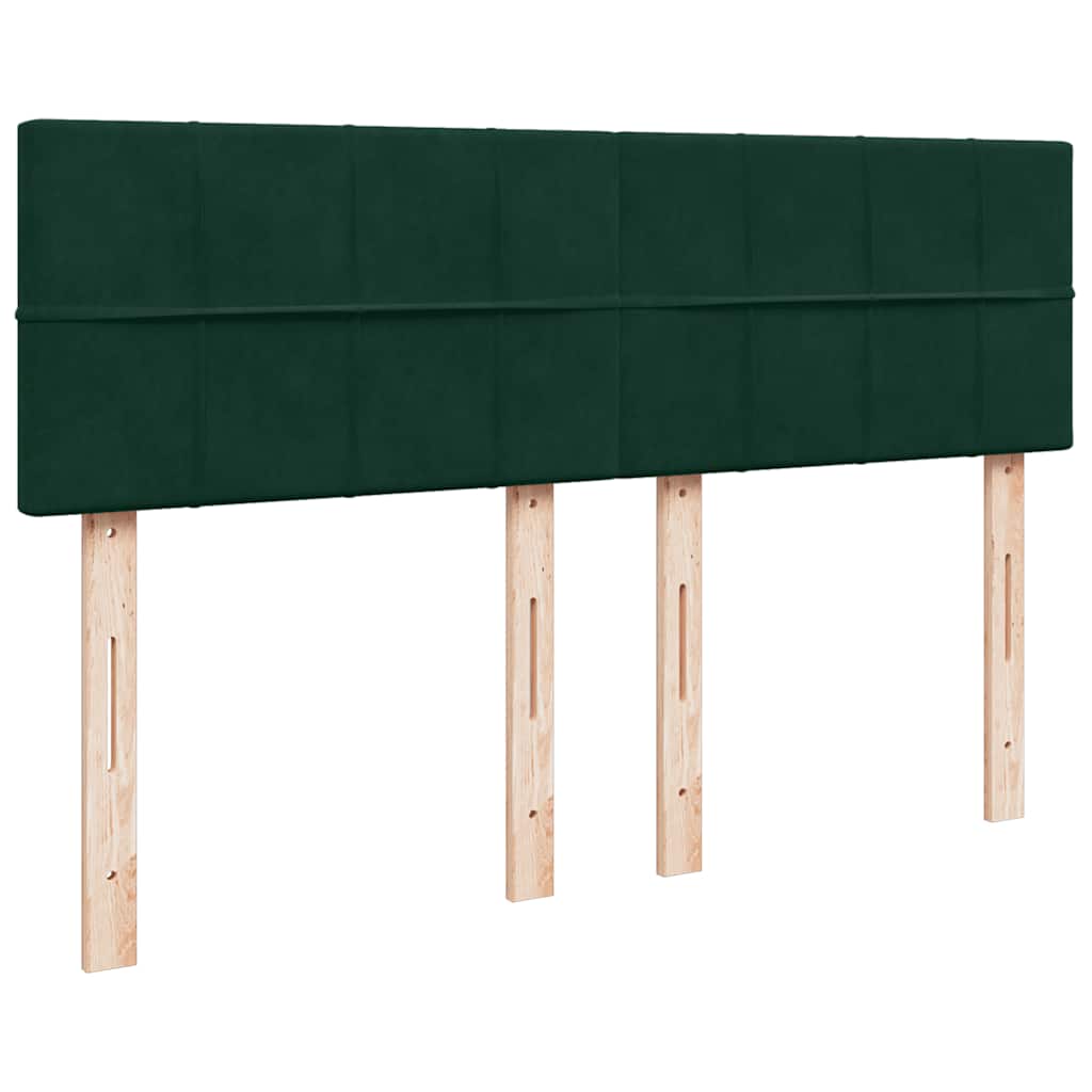 Krevet s oprugama i madracem tamnozeleni 160x200 cm baršunasti