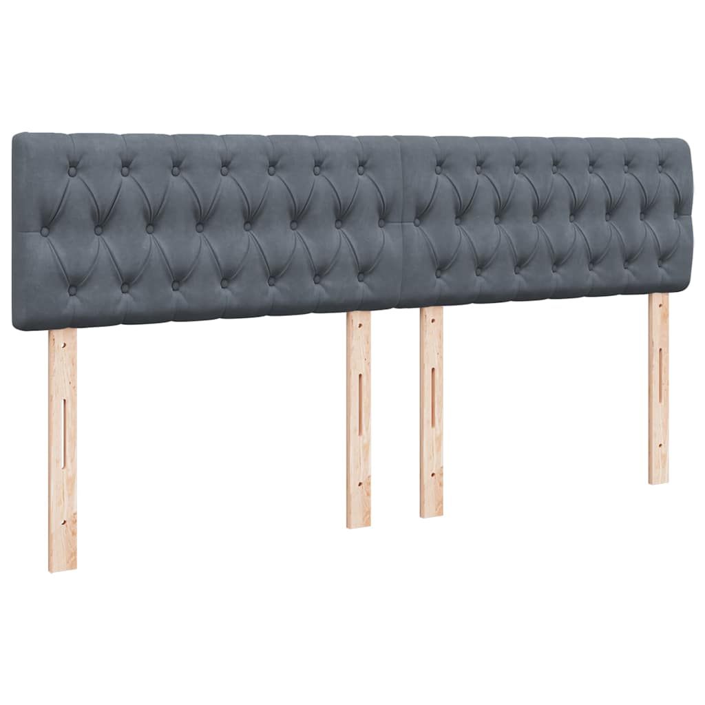 Krevet s oprugama i madracem tamnosivi 200x200 cm baršunasti